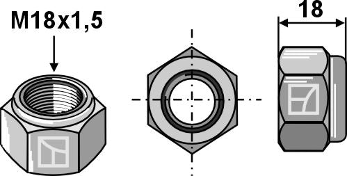 Självlåsande sexkantsmutter – M18x1,5 – 10,9