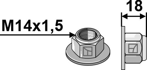 Självlåsande kragmutter – Polystop – M14x1,5 – 10,9