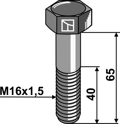 Sexkantskruv med metrisk fin gänga – M16x1,5X65 – 12,9