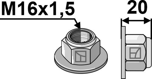 Självlåsande kragmutter M16x1,5 - 10.- Polystop