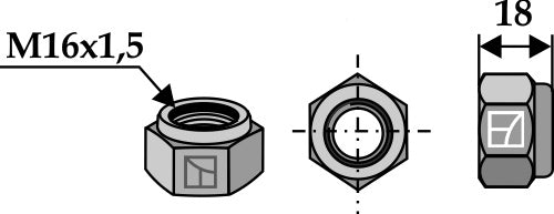 Självlåsande mutter M16x1,5