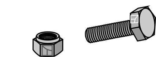 Sexkantskruv M12x1,75x30 med självlåsande mutter