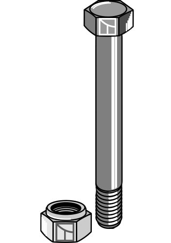 Sexkantskruv M16x1,5x115 med självlåsande mutter