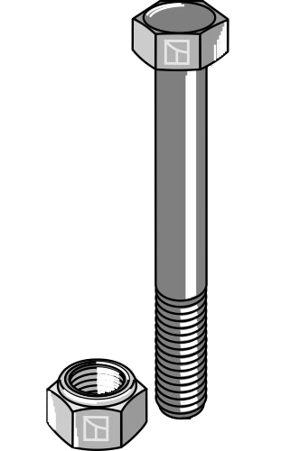 Sexkantskruv M16x2x150 med självlåsande mutter