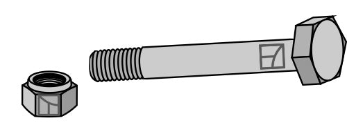 Sexkantskruv M16x2x200 med självlåsande mutter