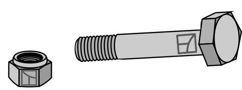 Hexagon Bolt M18x1,5x100 with self-locking nut