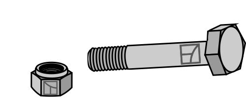Sexkantskruv M20x2,5x150 med självlåsande mutter
