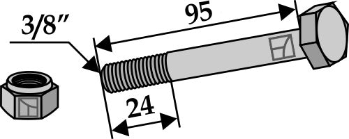 Bult med självlåsande mutter – 3/8''UNF
