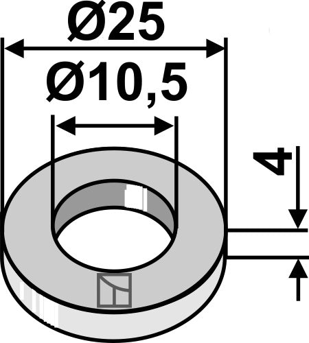 Bricka Ø25x4xØ10,5