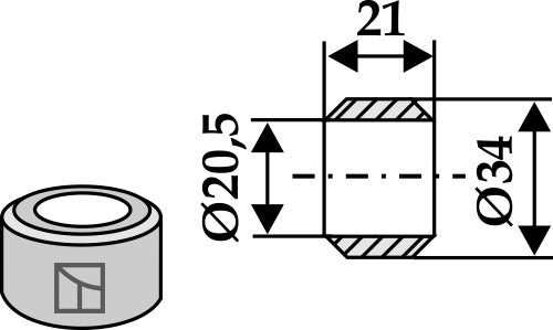 Bricka Ø34x21xØ20,5