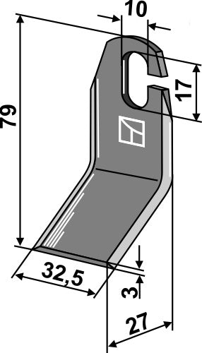 Scarifier blade 79x32,5mm