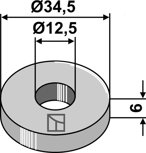 Bricka Ø34,5x6xØ12,5