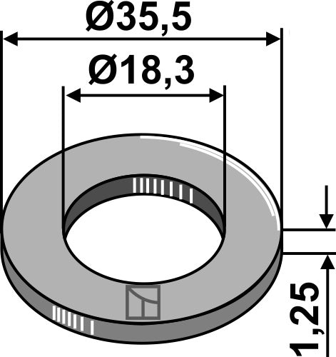 Bricka Ø35,5x1,25xØ18,3
