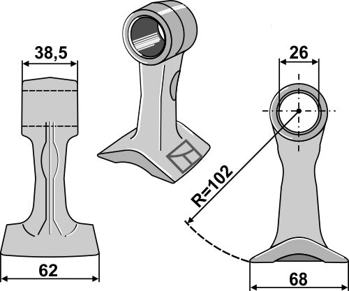 Pruning hammer 62x38,5mm