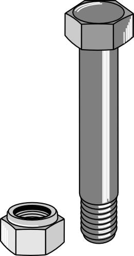 Sexkantsbult M14x1,5x96 med självlåsande mutter