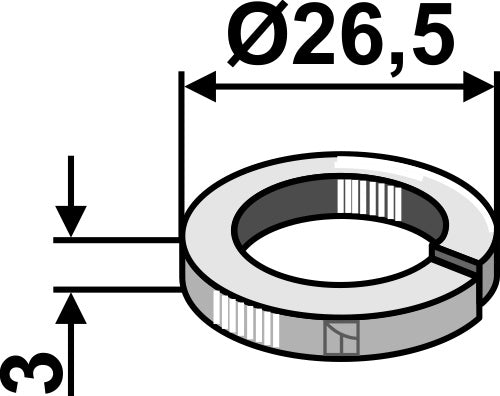Halkaistu aluslevy 3xØ26,5