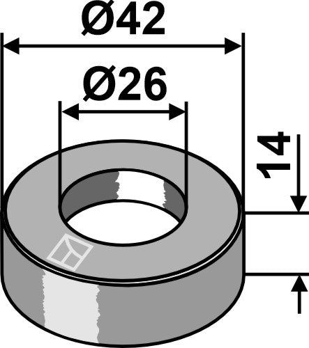 Bricka Ø42x14xØ26