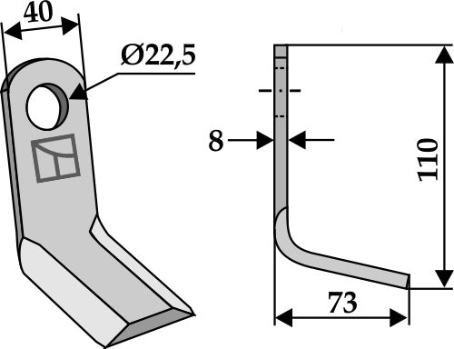 Y-terä 110 x 40 mm