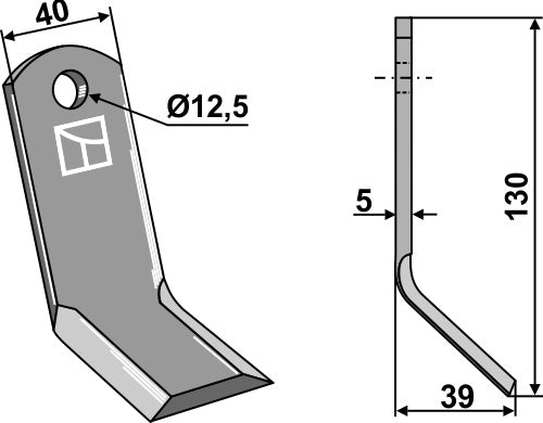 Y-terä 130 x 40 mm
