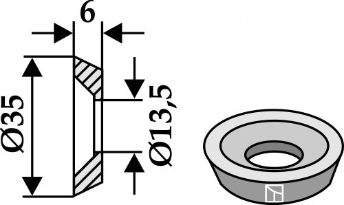 Sänkskruvbricka Ø35x6xØ13,5