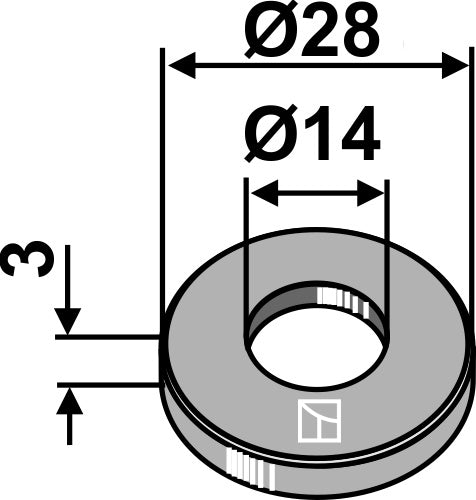Bricka Ø28x3xØ14
