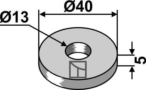 Bricka Ø40x5xØ13