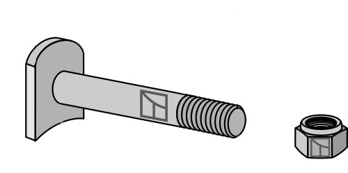 Bult M 16 x 2 - 8,8 med självlåsande mutter