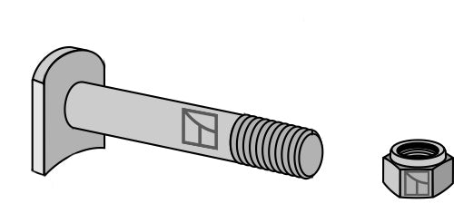 Bult M 20 x 2,5 - 8.8 med självlåsande mutter