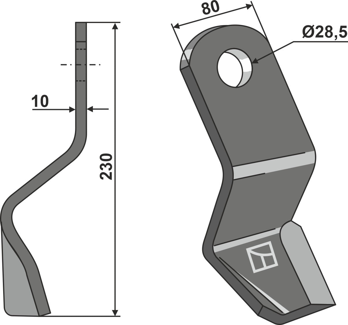 Blade 230x80mm - left model