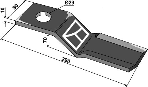 Terä 290 x 80 mm, vasen