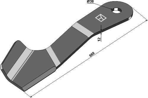 Mover-blade 668mm - right