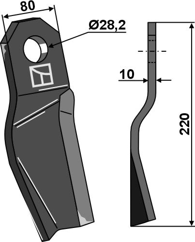 Comminution blade, left model