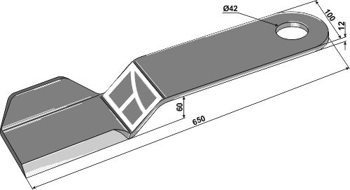 Blade 650x100mm - right model