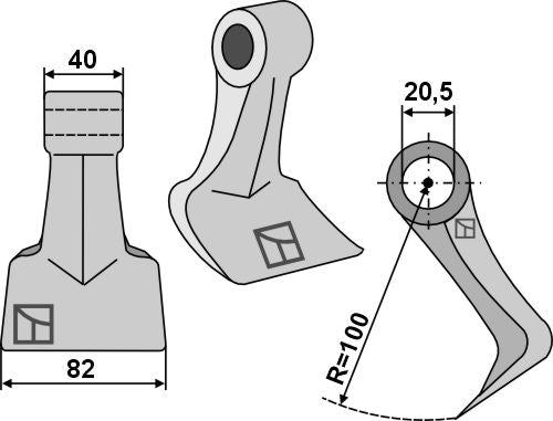 Beskärningshammare 82x40 mm