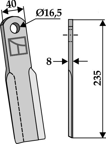Lige klinge 235 x 40 mm