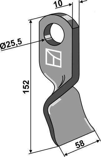 Vridet blad 152 x 58 mm