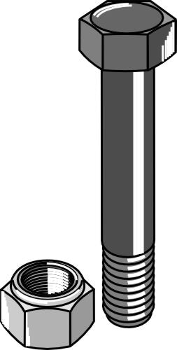 Sexkantskruv M12x1,25x60 med självlåsande mutter