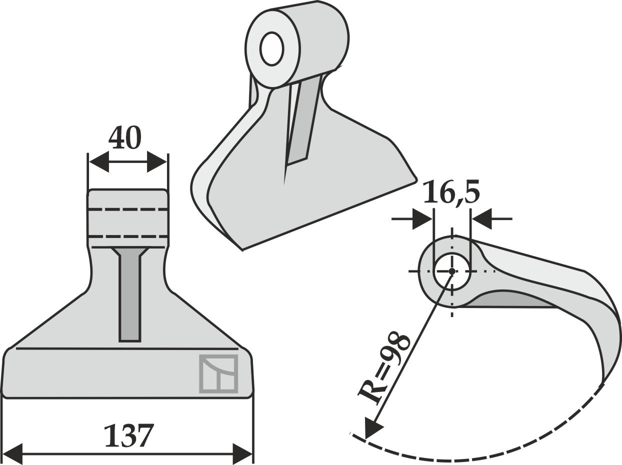 Beskæringshammer 137x40 mm