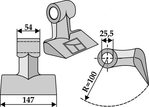 Beskärningshammare 147x54 mm