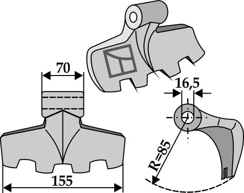 Karsimivasara 155 x 70 mm