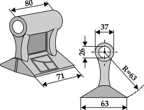 Beskjæringshammer 71x80mm