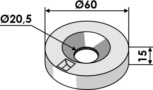 Aluslevy Ø60x15xØ20,5