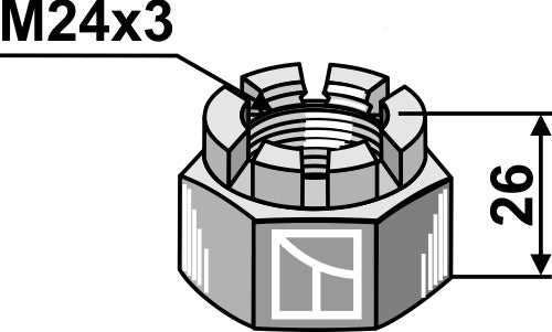 Sexkantig slottmutter M24x3