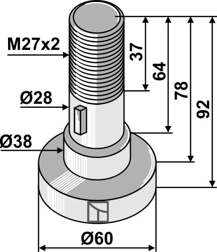 Pin for assembling with 1 blade