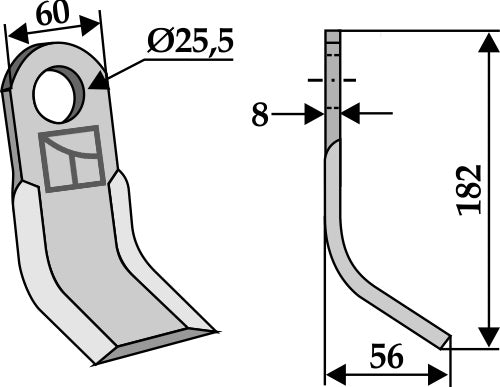 Y-blad 182 x 60 mm