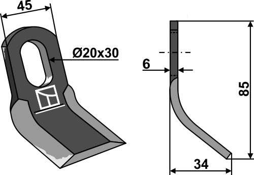 Y-terä 85 x 45 mm