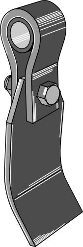 Slagverk monterat med hållare, bussning och blad