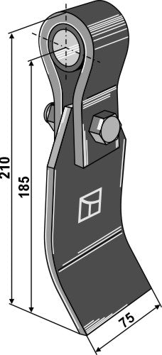 Palkki, jossa on pidike, holkki ja terä