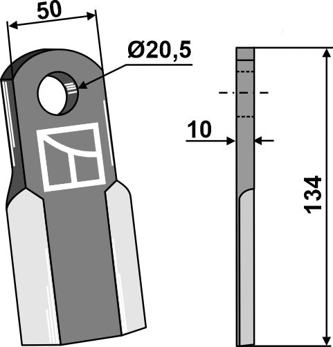 Straight blade 134x50mm