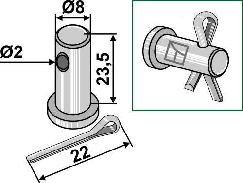 Bolt with split-pin